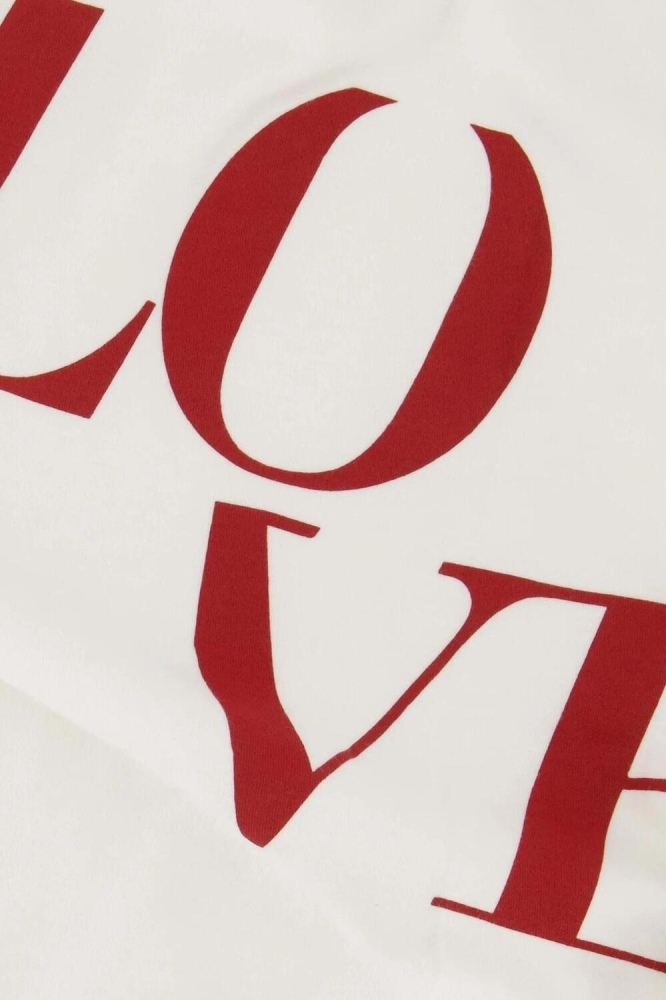 T SHIRT MET OPGEROLDE MOUW MET LOVE 0304 256 1000 WIT